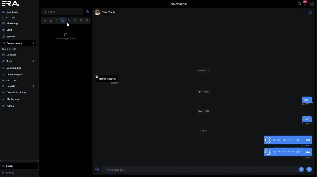 ERA Fit conversations dashboard